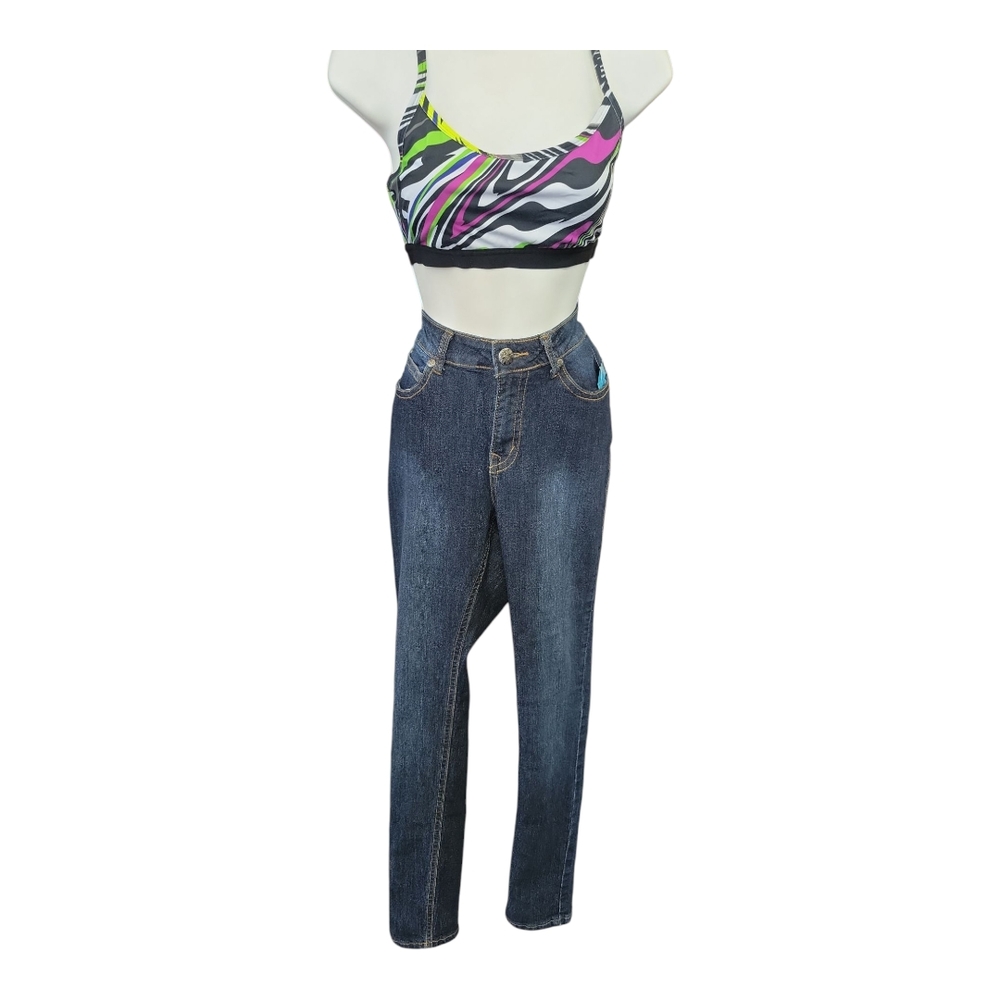 Blue Straight Leg Jeans with Relaxed Fit